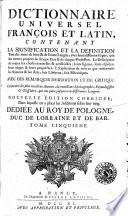 Dictionnaire universel françois et latin