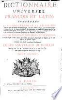 Dictionnaire Universel Francois Et Latin