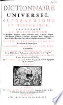 Dictionnaire universel, geographique et historique,