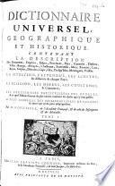 Dictionnaire universel, géographique et historique