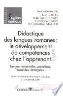 Didactique des langues romanes : le développement de compétences chez l'apprenant