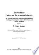 Die deutsche leder- und lederwaren-industrie