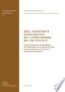 Dieu, fondement fondamental de la philosophie de J. De Finance