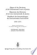 Digest of the Decisions of the International Court of Justice