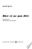Dire et ne pas dire