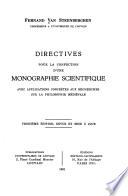 Directives pour la confection d'une monographie scientifique
