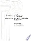 Directory of Libraries in Canada 2002/2003