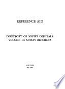 Directory of Soviet Officials: Union republics
