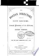 Directory of the City of Boston
