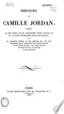 Discours de Camille Jordan