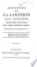 Discours de la lanterne aux Parisiens. By Camille Desmoulins