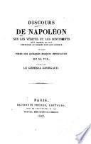 Discours de Napoléon sur les vérités et les sentiments qu'il importe le plus d'inculquer aux hommes pour leur bonheur
