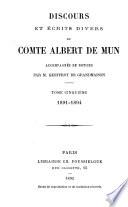 Discours et écrits divers: 1891-1894. t.7. 1899-1902