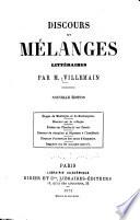 Discours et mélanges littéraires