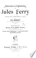 Discours et opinions de Jules Ferry