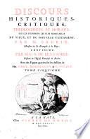 Discours Historiques, critiques, theologiques, et moraux, sur les evenements les plus memorables du Vieux et du Nouveau Testament. Par M.r Jaques Saurin, Ministre du St. Evangile a la Haye. Avec des figures gravees sur les desseins de Mrs. Hoet, Houbraken & Picart. Tome premier [-sixieme]