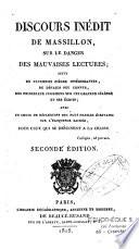 Discours inédit de Massillon, sur le danger des mauvaises lectures