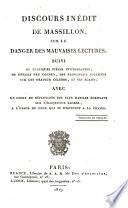 Discours inédit sur le danger des mauvaises lectures