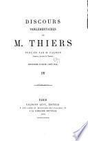 Discours parlementaires de M. Thiers