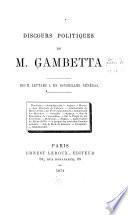 Discours politiques de M. Léon Gambetta