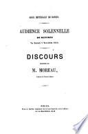 Discours prononcé à l'audience solennelle de rentrée du Samedi 3 novembre 1860. Cour impériale de Rouen