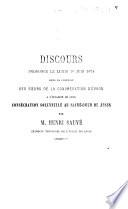 Discours prononcé le lundi 1er juin 1874 dans la chapelle des soeurs de la congrégation d'Evron a l'occasion de leur consécration au Sacré-Coeur de Jésus