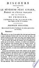 Discours prononcé par le révérend père Girard, préfet de l'Ecole française de la ville de Fribourg, à la distribution des prix, les 30 août 1821 et 1822, dans l'Eglise des RR. PP. Cordeliers