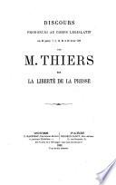 Discours prononcés au corps législatif les 30 janvier, 7, 8, 15, 21 & 22 février 1868