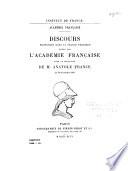 Discours prononcés dans la séance publique tenue par l'Académie française pour la réception de M. Anatole France, le 24 décembre 1896