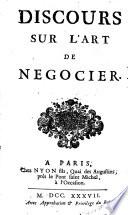 Discours sur l'art de negocier