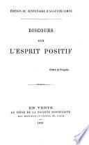 Discours sur l'esprit positif ...