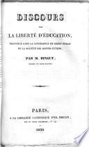 Discours sur la liberté d'éducation