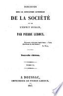 Discours sur la situation actuelle de la societe et de l'esprit humain