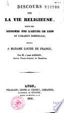 Discours sur la vie religieuse