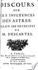 Discours sur les influences des astres
