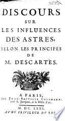 Discours sur les influences des astres