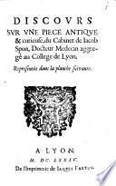 Discours sur une pièce antique et curieuse du cabinet de J. Spon