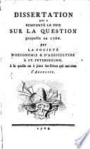 Dissertation qui a remporté le prix sur la Question proposée en 1766