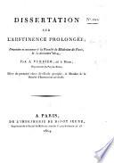 Dissertation sur l'abstinence prolongée, etc