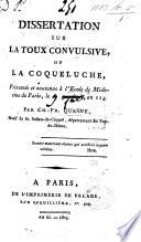 Dissertation sur la toux convulsive ou la coqueluche
