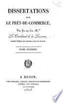 Dissertations sur le prêt-de-commerce