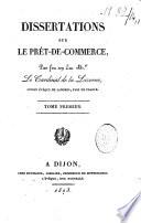 Dissertations sur le prêt-de-commerce