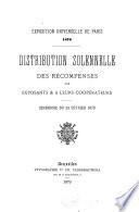 Distribution solennelle des récompenses aux exposants & à leurs coopérateurs