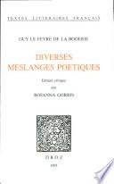 Diverses meslanges poétiques