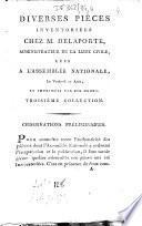 Diverses pièces inventoriées chez M. Delaporte, administrateur de la liste civile, lues à l'Assemblée nationale, le vendredi 17 août 1792, l'an quatrième de la liberté. Et imprimées par son ordre