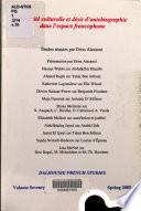 Diversité culturelle et désir d'autobiographie dans l'espace francophone