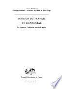 Division du travail et lien social
