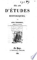 Dix ans d'études historiques
