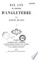 Dix ans de l'histoire d'Angleterre