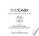 Dix Cycles de Lieder